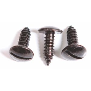 Licence Plate Screws - Slotted Big Head (Black)